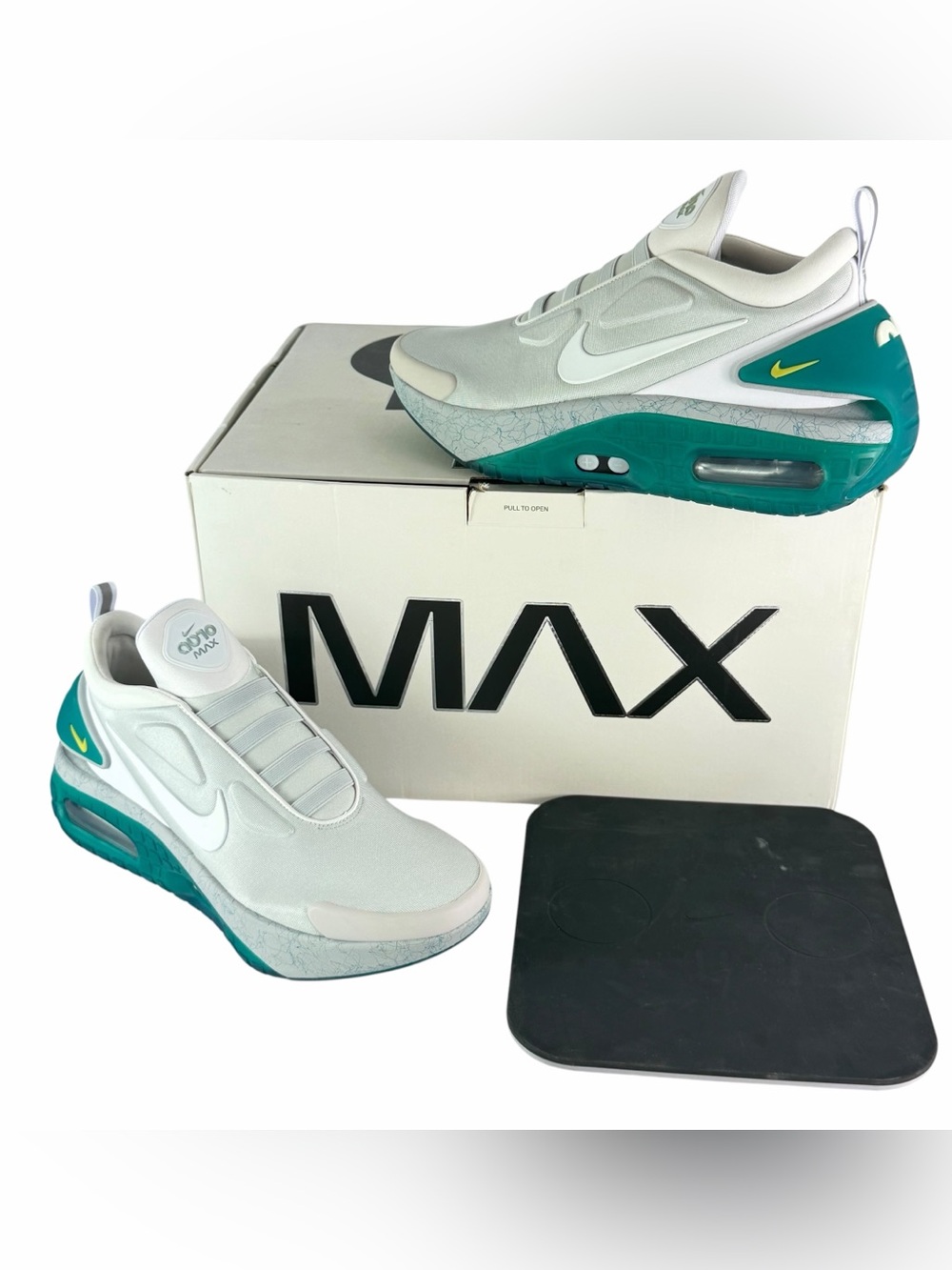 NIKE Adapt Auto Max Charger Jetstream Light Gray Emerald Men Sneaker 14 US